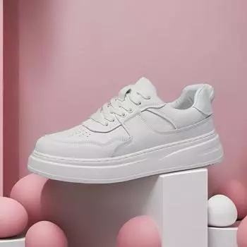 Wenzhou men s shoes 2025 spring new cowhide little white shoes color matching trendy brand thick baseplate shoes lightweight breathable casual shoes 38