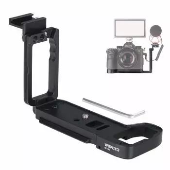 WEPOTO Ручная ручка L Металлический кронштейн для Sony A9 A7III A7RIII A7M3 A7R Mark WR-A9L (ИЛСЕ-7РМ3 III)