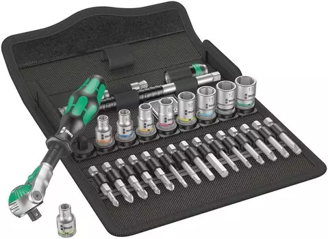 Wera 05004016001 Zyklop 8100 SA 6 Speed Ratchet Set Imported from 1/4 Set, 28-Piece [Officially Japan]