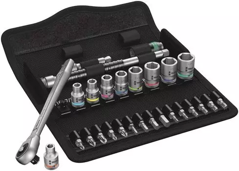 Wera 05004020001 Zyklop Metal Ratchet Set 8100 SA 28 Pieces Imported from 10, Push-Button Switch, 1/4 Drive, [Officially Japan]