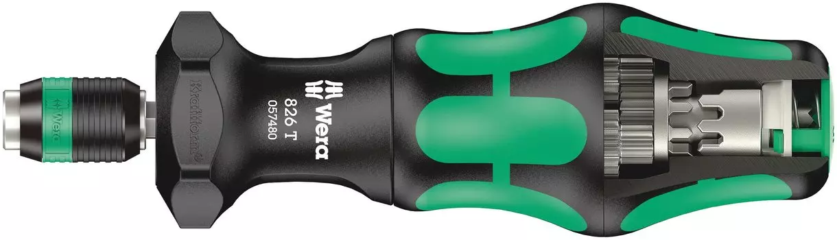 Wera 05057480001 Трещоточный ключ с адаптером Rapidaptor Kraftform 826 T Turbo Acceleration Holder x 146 мм, японский импорт 1/4 [Обычный продукт]