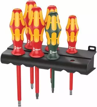 Wera 05347777001 Kraftform Plus Insulated Professional Screwdriver 6 Pieces 160i/168i/6 Set,