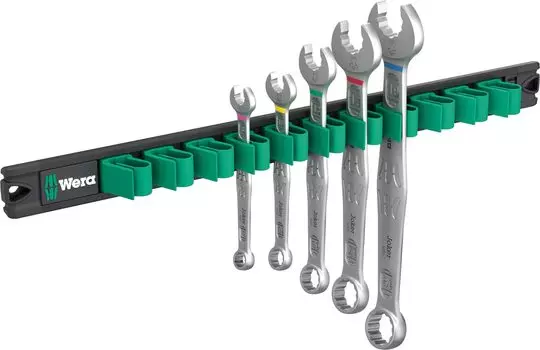 WERA Combination Wrench Set with Magnetic 020234 5-Piece Rail, чёрный