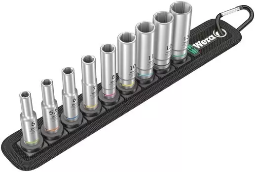 WERA inch drive 9 piece hexagonal deep socket set 004525 1/4