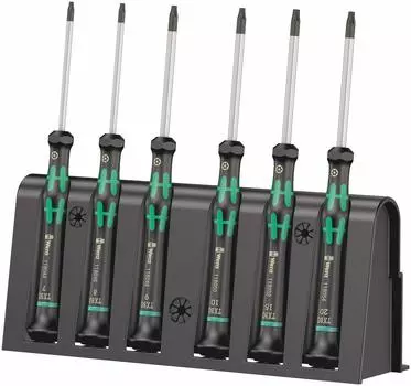 WERA Precision Screwdriver Set with Rack 118154 6-Piece Phillips/Minus