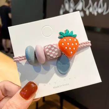 версия милой фруктовой резинки для волос, вишня авокадо клубника резинка для волос, резинка для волос для девочки, резинка для волос, женский аксессуар