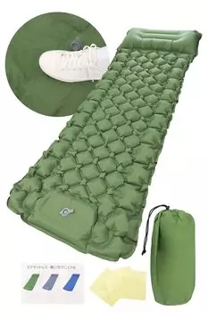 версия японская инструкция по эксплуатации Air foot disaster pillow включена [2024 включен] коврик, кемпинг, управляемый, компактный, профилактика, подключаемый, зелёный