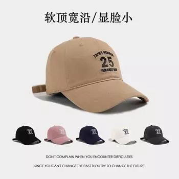 версия высококачественной бейсболки с вышитыми буквами, большой окружностью головы, глубокий верх, мужские и женские кепки, ретро-лицо, маленький козырек, прилив Adjustable (55-59cm) чёрный