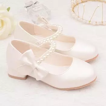 весенние и осенние туфли на высоком каблуке для девочек, туфли принцессы 26 белый