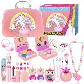 Wesfen Cosmetic Girls Makeup Cosmetic Pretend Christmas Makeup Case Included 3119 Set, Set, Set, Toy, Play, Addiction-free, Birthday, Gift, Girls,