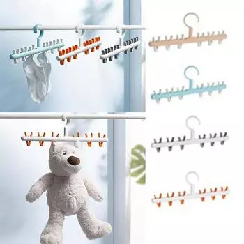 вешалка для детской одежды креативная пластиковая клипса для сушки дома и жизни мода для повседневного использования в быту 6-клипса сушилка для нижнего белья уникальная на 360 градусов оранжевый
