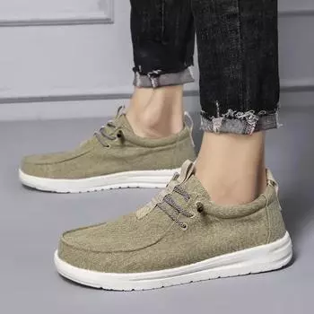 весна осень Легкие мужские парусиновые туфли для отдыха на природе Удобные низкие туфли мужские эспадрильи модные повседневные туфли мужские туфли на плоской подошве 39 чёрный