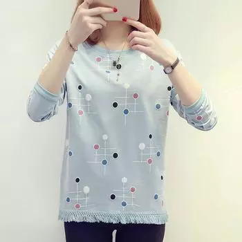 весна осень мода женские футболки синяя графическая футболка с принтом женская Harajuku повседневная свободная рубашка y2k топы одежда футболка женская уличная одежда M белый