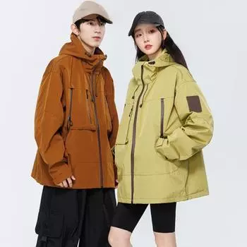 весна осень однотонные куртки с капюшоном для активного отдыха мужские и женские свободные альпинистские функциональные ветрозащитные куртки Interchange S