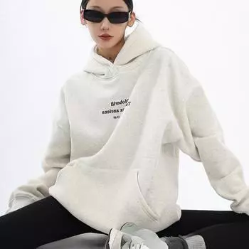 весна осень тонкие толстовки с капюшоном с буквенным принтом большие толстовки с капюшоном женские пуловеры Harajuku повседневные большие толстовки с капюшоном с длинным рукавом y2k топ уличная одежда M