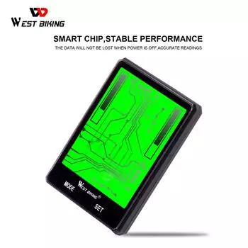 WEST BIKING 2,8-дюймовый велосипедный одометр с большим экраном, непромокаемый велосипедный спидометр, велосипедный секундомер B Type разноцветный