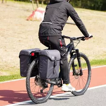 WEST BIKING 35L Большая вместительная велосипедная двойная сумка на задние сиденья Велосипедные багажники Сумки Утилиты чёрный