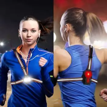 WEST BIKING Открытый спортивный светильник IPX4 Водонепроницаемый USB перезаряжаемый фонарик Светодиодный ночной нагрудный светильник разноцветный