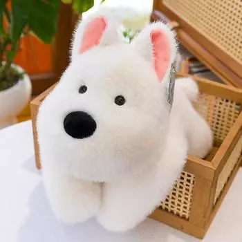 West Highland Plush Doll Cute Little West Highland Lying Down Toy Children Sleep With Soothing Doll Rag Doll No. 3 30cm 0.25kg