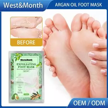 West&Month Feet Отшелушивающие маски для ног Носки для педикюра Отшелушивающий скраб для ног Маска для удаления омертвевшей кожи с пяток Пилинг для ног Маска для спа-процедур для ног 1 пара 1 pair