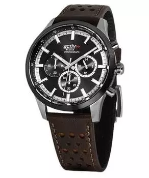 Westar Activ Chronograph Кожаный ремешок с черным циферблатом Кварцевые мужские часы 90265SBN123