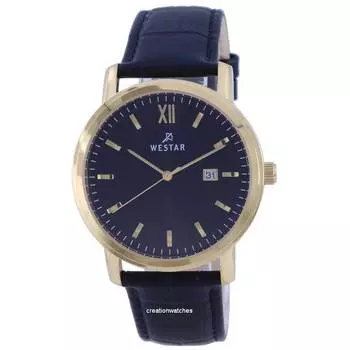 Westar Кварцевые мужские часы из нержавеющей стали с черным циферблатом золотого тона 50244 GPN 103 чёрный