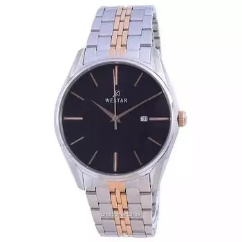 Westar Кварцевые мужские часы из нержавеющей стали с черным циферблатом 50210 SPN 603 чёрный