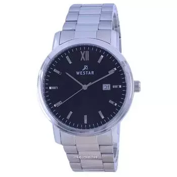Westar Кварцевые мужские часы из нержавеющей стали с черным циферблатом 50245 STN 103 чёрный