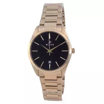 Westar Кварцевые женские часы из нержавеющей стали с черным циферблатом золотого тона 40213GPN103 чёрный