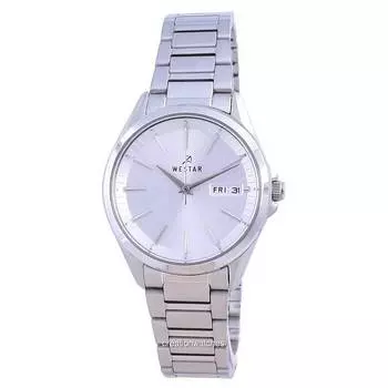 Westar Кварцевые женские часы из нержавеющей стали с серебряным циферблатом 40212 STN 107 серебряный