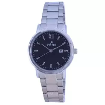 Westar Кварцевые женские часы из нержавеющей стали с черным циферблатом 40245 STN 103 чёрный