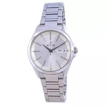 Westar Кварцевые женские часы с циферблатом цвета шампанского из нержавеющей стали 40212 STN 102 серебряный