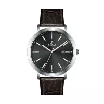 Westar Profile Кожаный ремешок Кварцевые мужские часы с черным циферблатом 50216STN623 чёрный