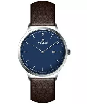 Westar Profile Кожаный ремешок Кварцевые мужские часы с синим циферблатом 50217STN124 синий