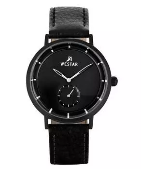 Westar Profile Кожаный ремешок Кварцевые мужские часы с черным циферблатом 50246BBN103