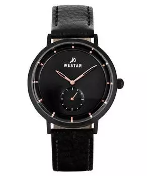 Westar Profile Кожаный ремешок Кварцевые мужские часы с черным циферблатом 50246BBN603
