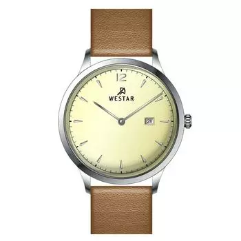 Westar Profile Кожаный ремешок Кварцевые с легким циферблатом цвета шампанского 50217STN182 Мужские часы