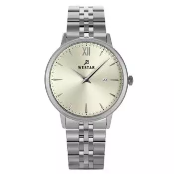 Westar Profile Кварцевые мужские часы из нержавеющей стали с легким циферблатом цвета шампанского 50215STN102 шампанского