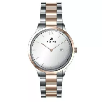 Westar Profile Кварцевые мужские часы из нержавеющей стали с серебряным циферблатом 50218SPN607