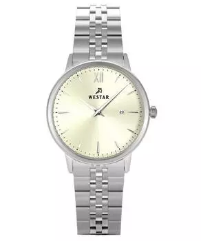 Westar Profile Кварцевые женские часы из нержавеющей стали с легким циферблатом цвета шампанского 40215STN102