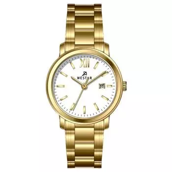 Westar Profile Кварцевые женские часы из нержавеющей стали с белым циферблатом 40245GPN101
