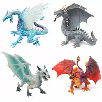 Western Beast Simulation Warcraft Fire Bullfighting Dragon Animal Model Children Gift Style 12