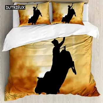 Western Duvet Cover Set Rural Countryside Landscape Bedding Set Pillowcase Bedclothes Double Queen King size Duvet Cover EU single(135x200cm)