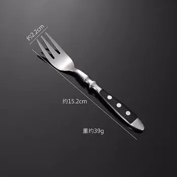 Western Stainless Steel Cutlery Set Wooden Handle Dining Knife Fork Tea Spoon Tableware Set Kitchen Dinnerware