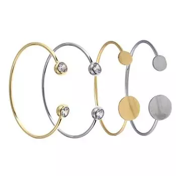 Западный стиль мода простая женщина сплав стразы открытый браслет ювелирные изделия аксессуар Golden No Rhinestones