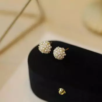 Western Style Small Delicate Pearl Women s Retro Style Zircon Gold