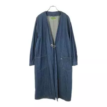 WESTOVERALLS made in Japan collarless long Denim coat F Women Used