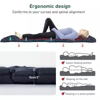 WESTTUNE Camping Sleeping Pad Ultralight Inflatable Mattress Portable Outdoor Air Cushion Sleeping Mat for Travel Hiking королевский синий