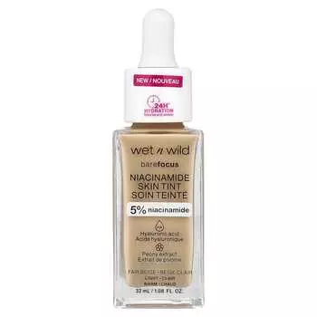 Wet n Wild, Barefocus, Niacinamide Skin Tint, 1116089 Fair Beige, 32ml (1.08fl oz)