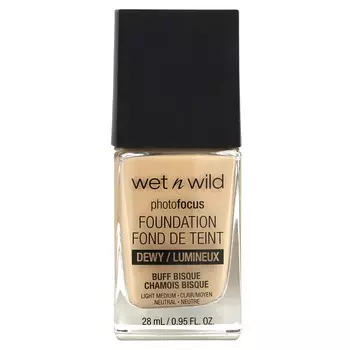 wet n wild, PostFocus Foundation, Dewy, бисквитный оттенок Buff, 0,95 жидких унций (28 мл)